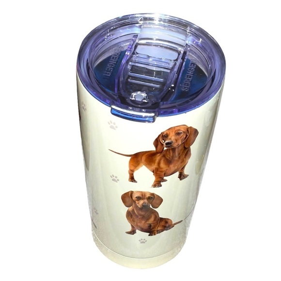 Nwot Dachshund Stainless Steel 20 oz Tumbler with Lid - Picture 3 of 4